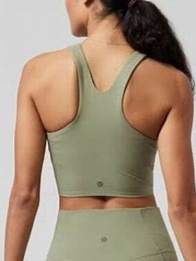 ATHLETA Sage green  High-Neck Crop Tank Conscious Crop Serene Camo Sports Bra
